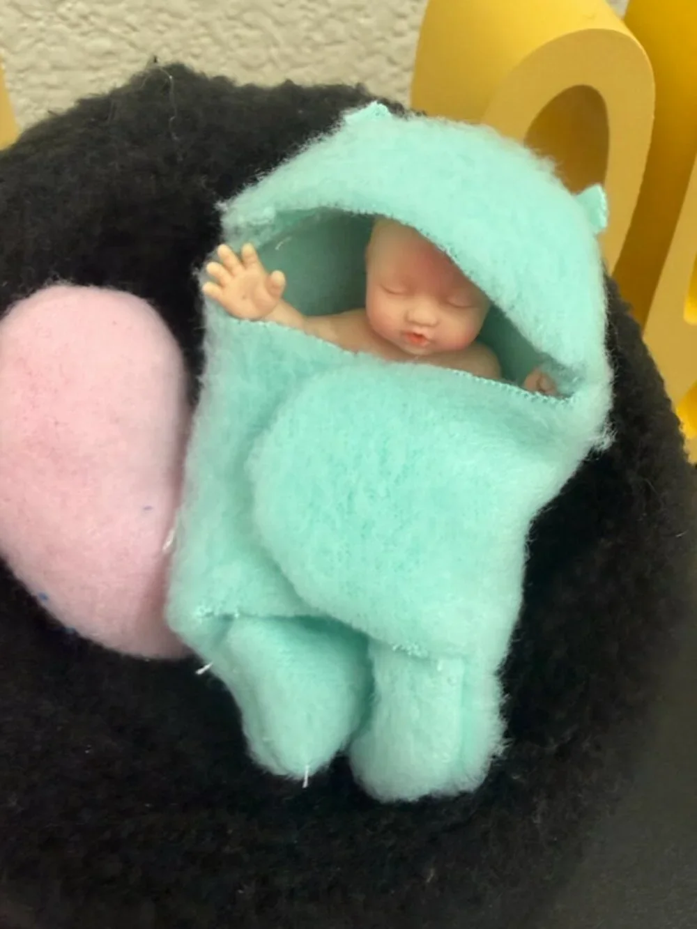 Bear Swaddle Blanket for Doll Babies 3 inches - Plush Design